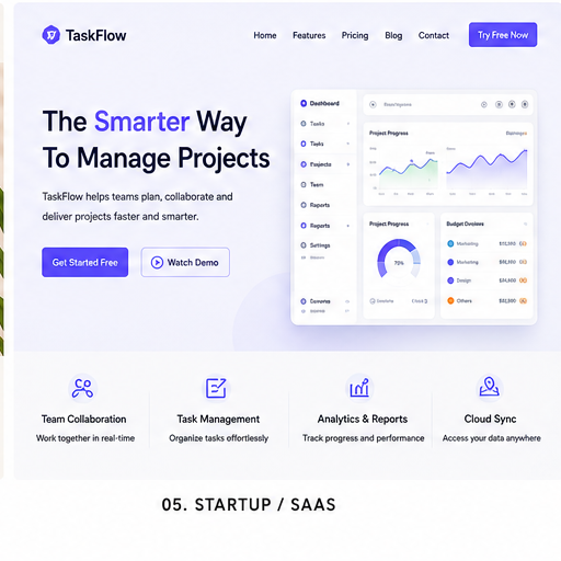 saas website theme